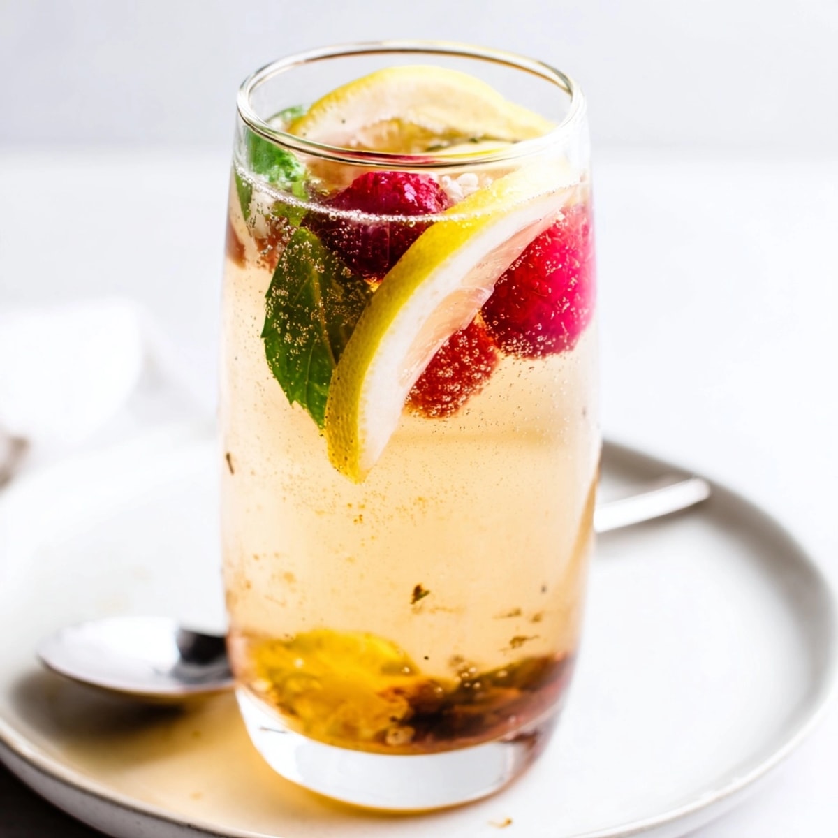 Homemade fermented drinks: Fizzy home-brew kombucha-style mocktails with vibrant berry flavors, chilled.