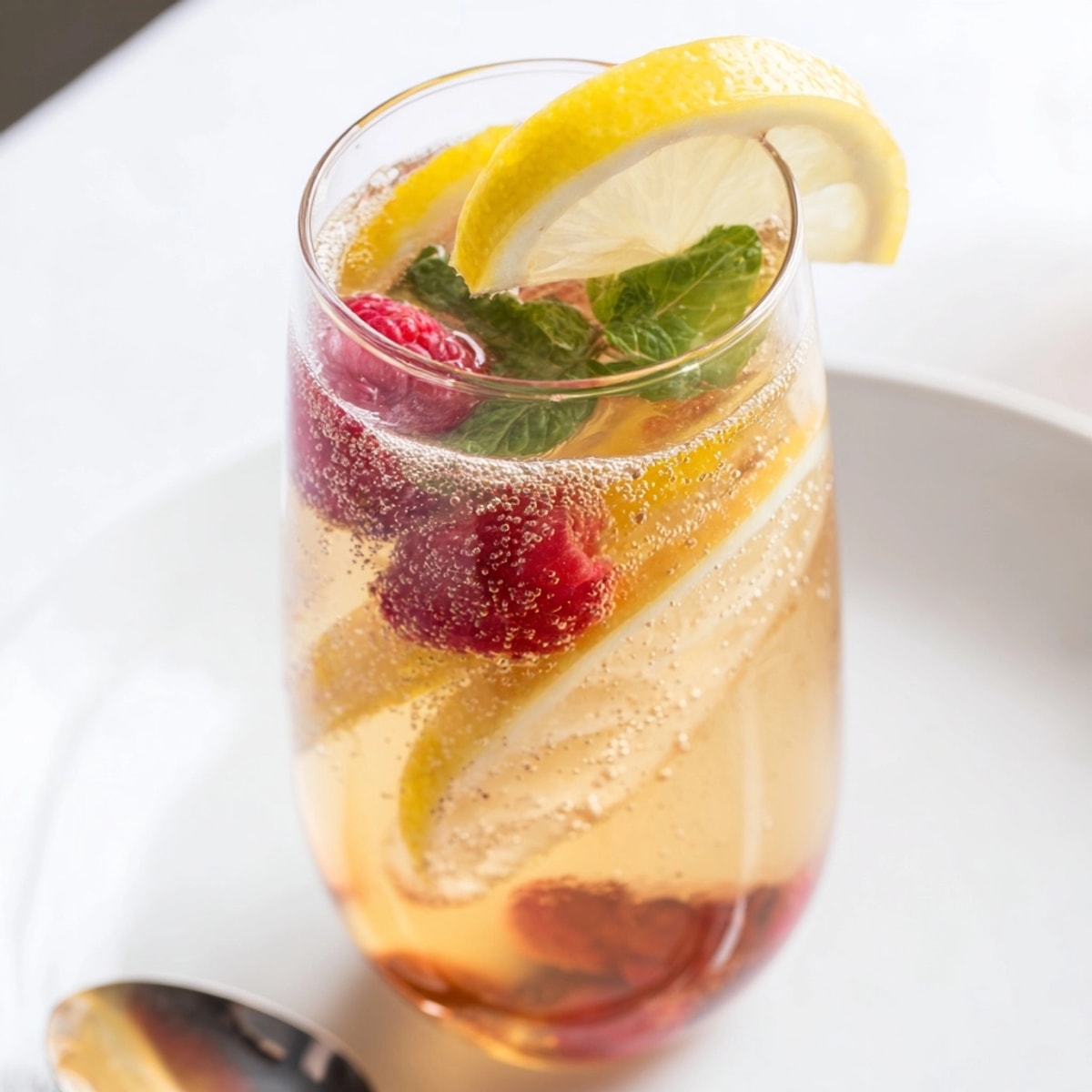 Refreshing, tangy fermented drinks: Home-brew kombucha-style mocktails, carbonated and garnished with mint.