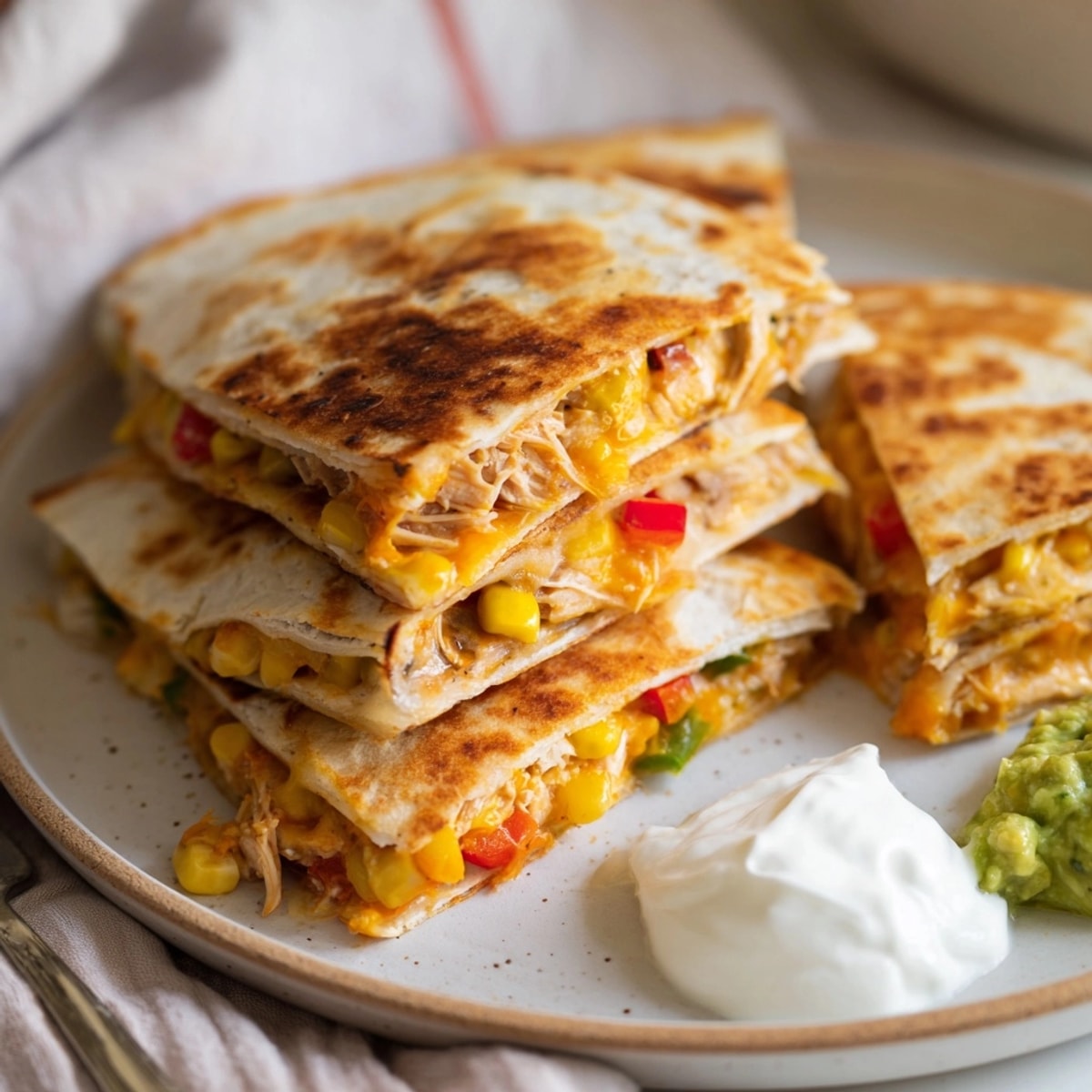 Easy Sheet Pan Quesadillas recipe; melted cheddar and a vibrant mix of savory vegetables.