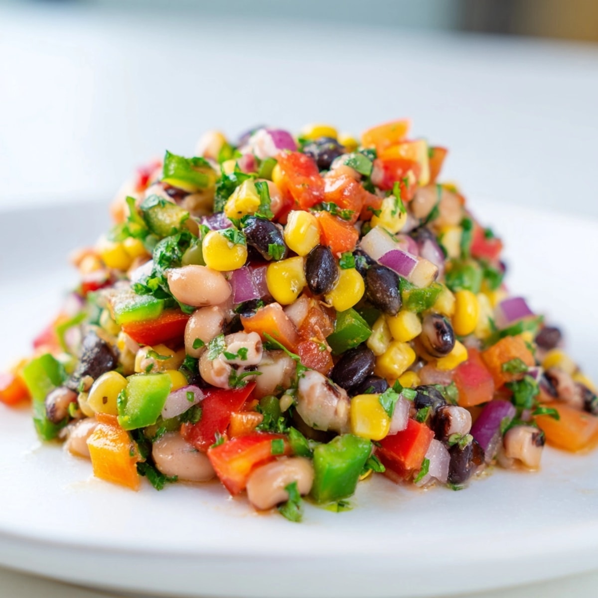 Homemade Cowboy Caviar: a flavorful Tex-Mex appetizer, perfect alongside crispy tortilla chips for dipping.