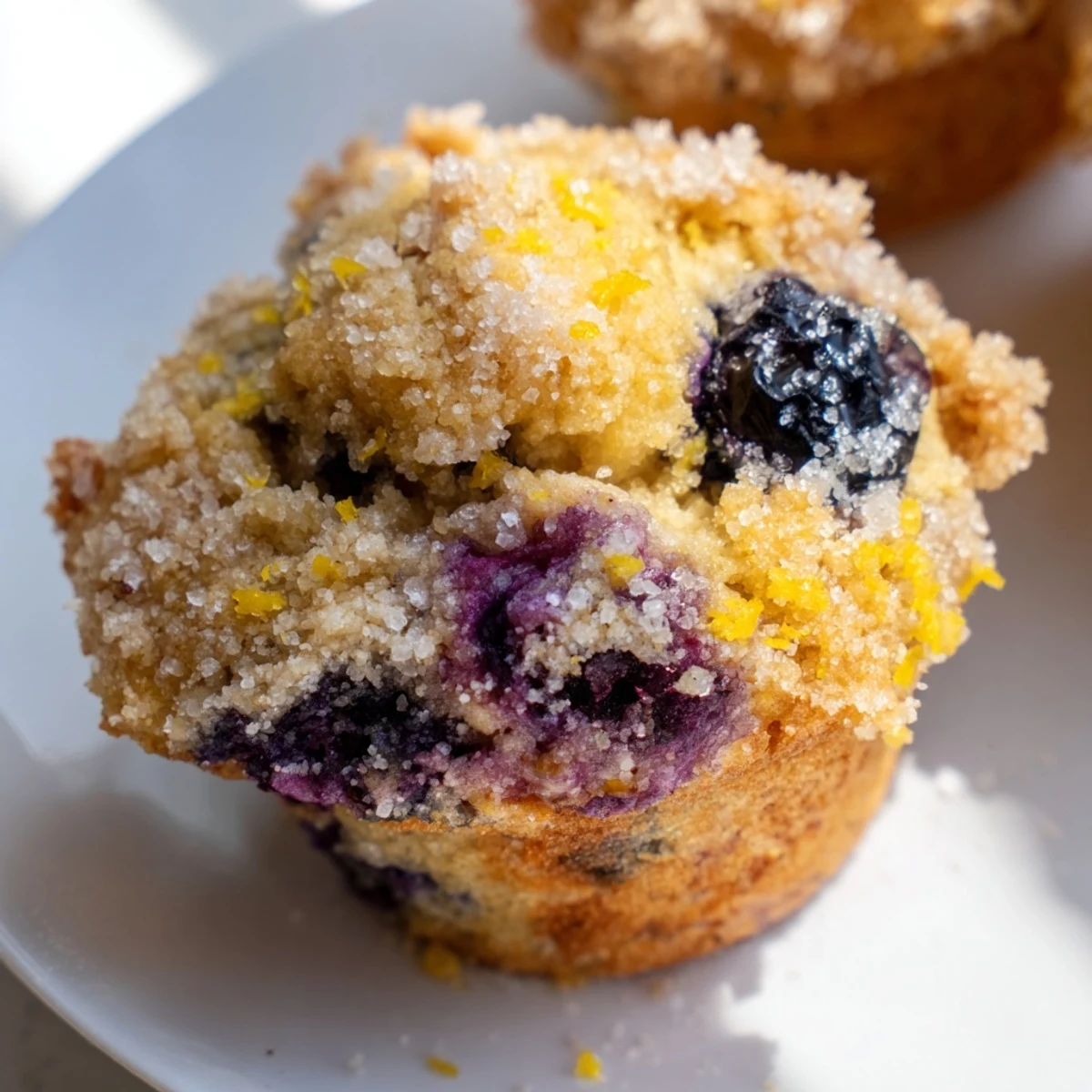 Close-up of a batch of delicious lemon blueberry muffins, showcasing their vibrant color and texture.