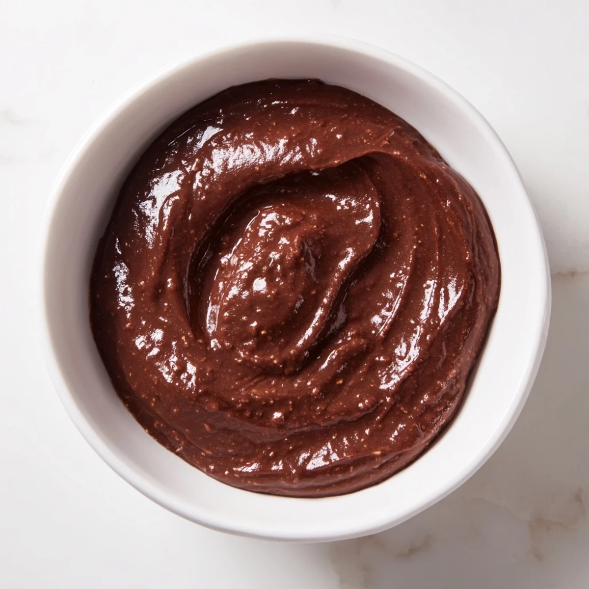 Indulge in this delicious chocolate spread, a rich, dark treat, perfect for dipping fresh fruit.