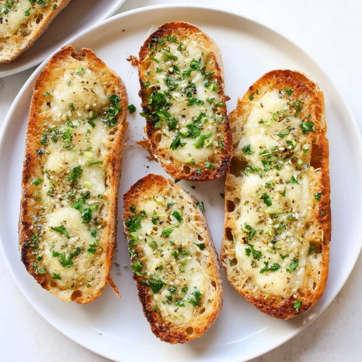 Crispy, cheesy Garlic Bread, an Italian-American favorite, perfectly baked with golden, bubbling cheese topping.