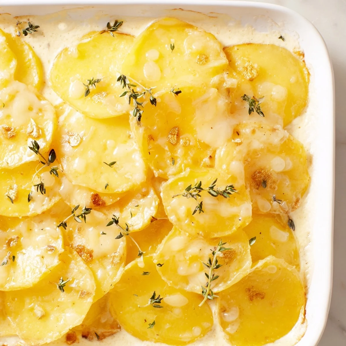 Creamy layers of the Cheesy Potato Gratin, richly seasoned and topped with a golden crust.