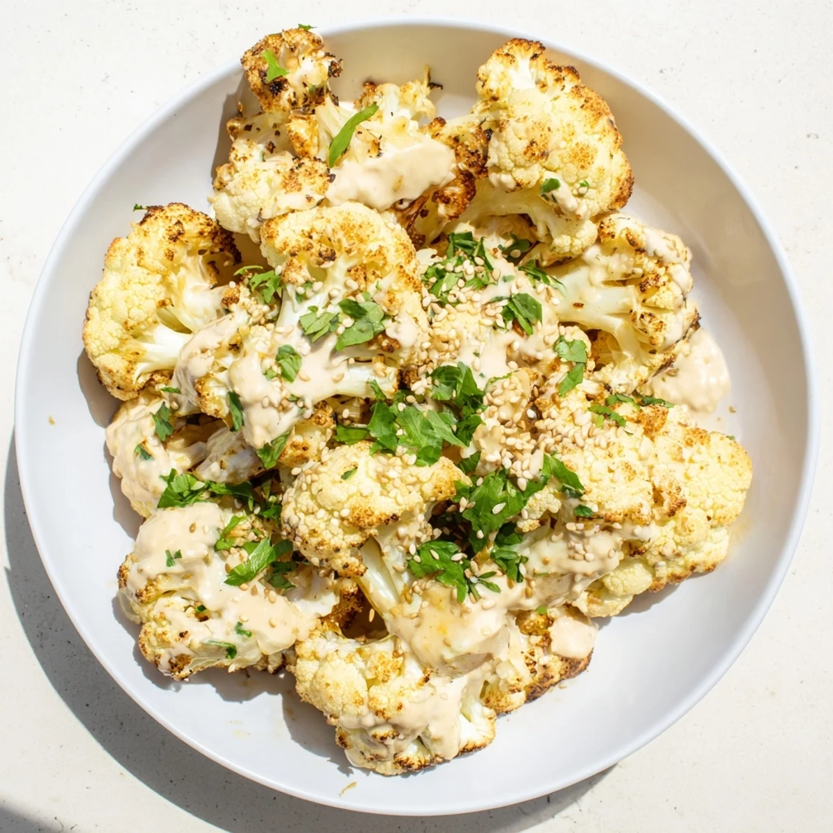 Roasted Cauliflower Lemon Tahini