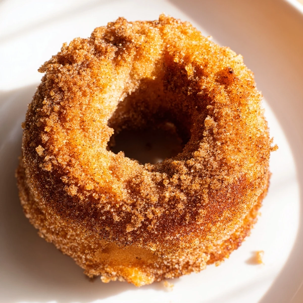 Warm, glazed apple cider donuts, perfect for a cozy fall breakfast with a cup of coffee.