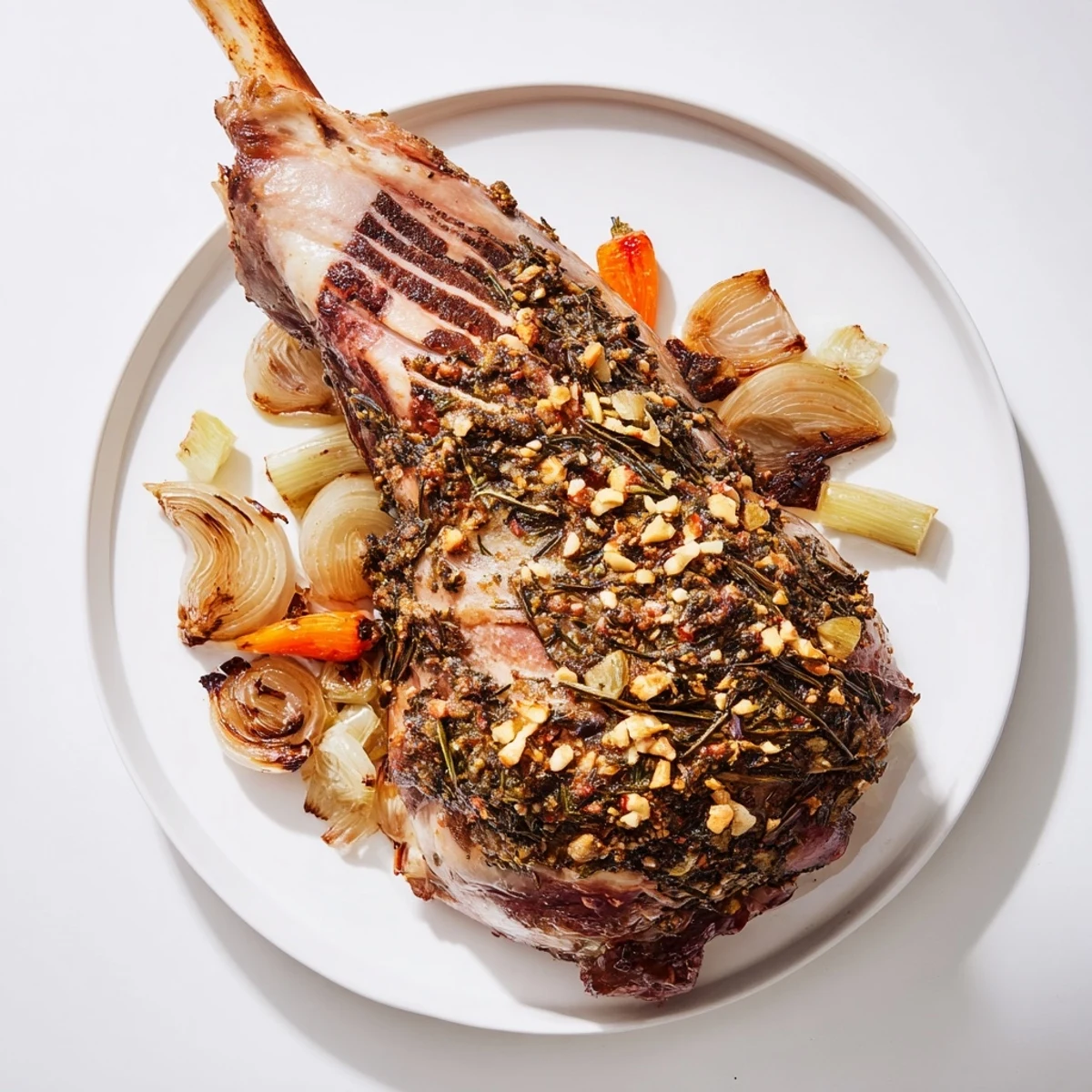 Savor the aroma: Roast lamb with herbs, infused with garlic, is a delicious holiday centerpiece.