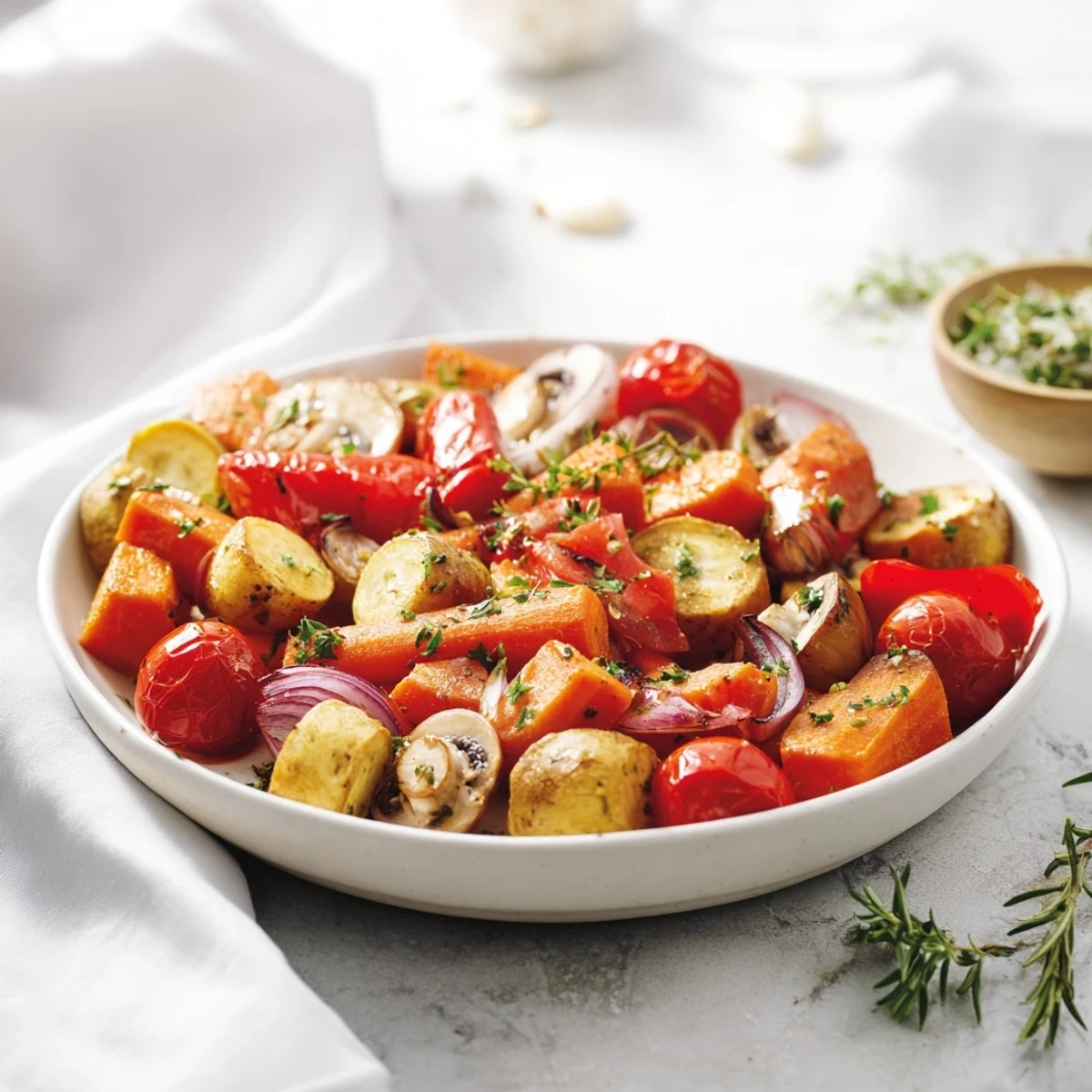 Tender, oven-roasted Vegetable Roasted with herbs, a stunning vegan and gluten-free side.