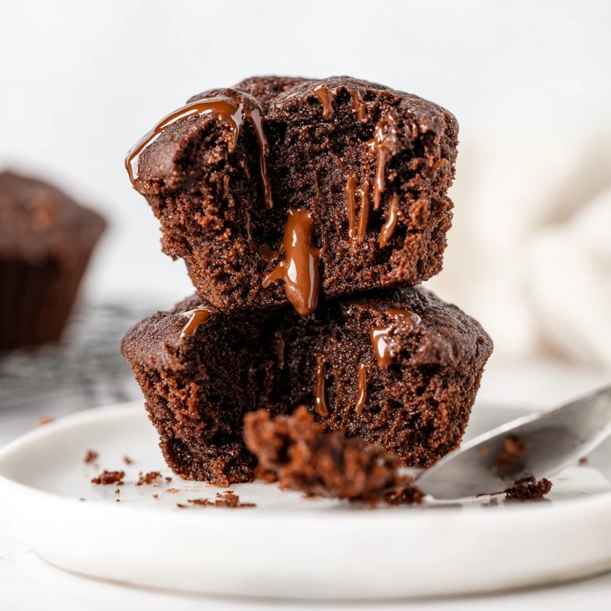 Fluffy chocolate chip muffins, studded with melty chocolate, promising a sweet and tender bite.