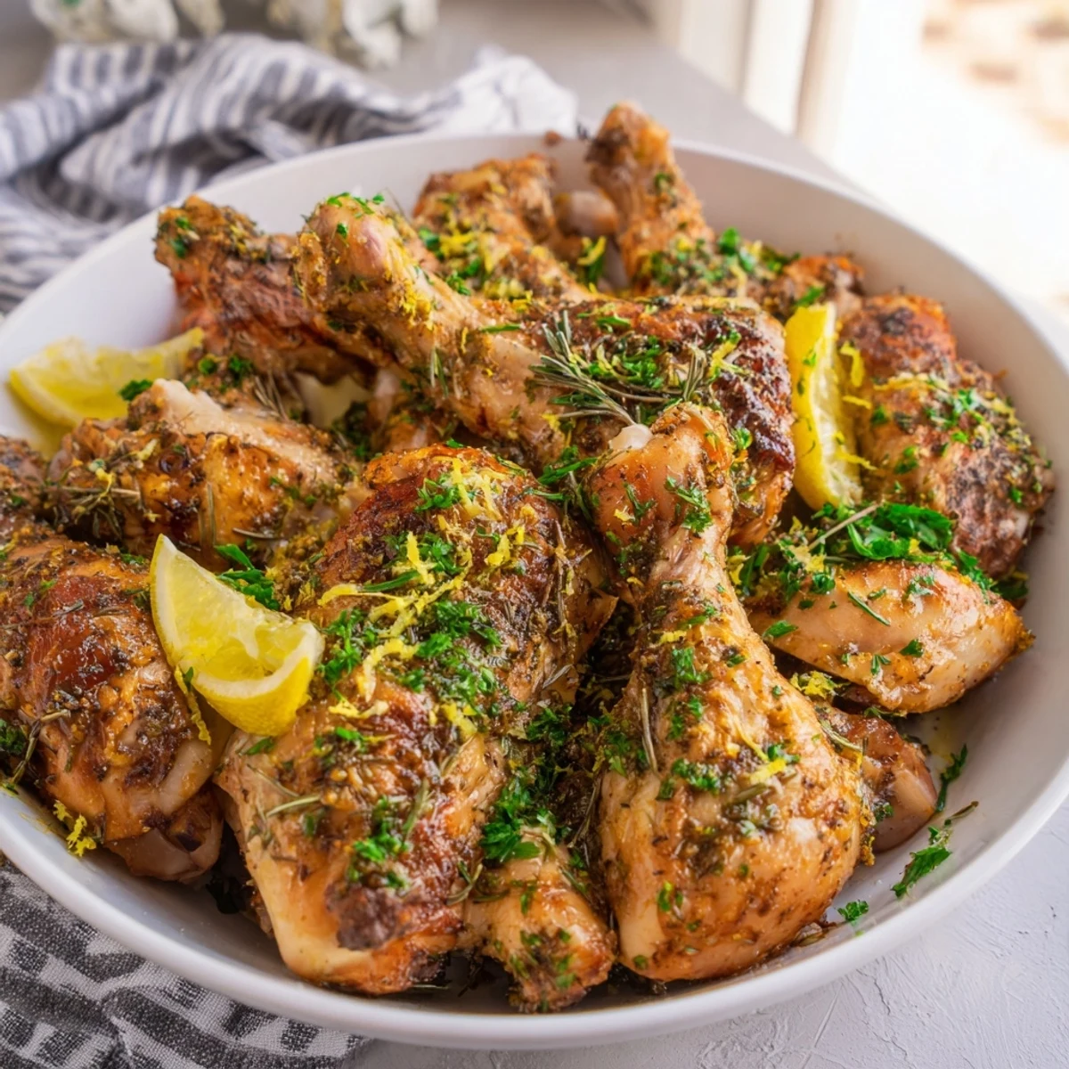 Freshly baked Roasted Chicken Breast with herbs, glistening from olive oil, makes a perfect dinner.