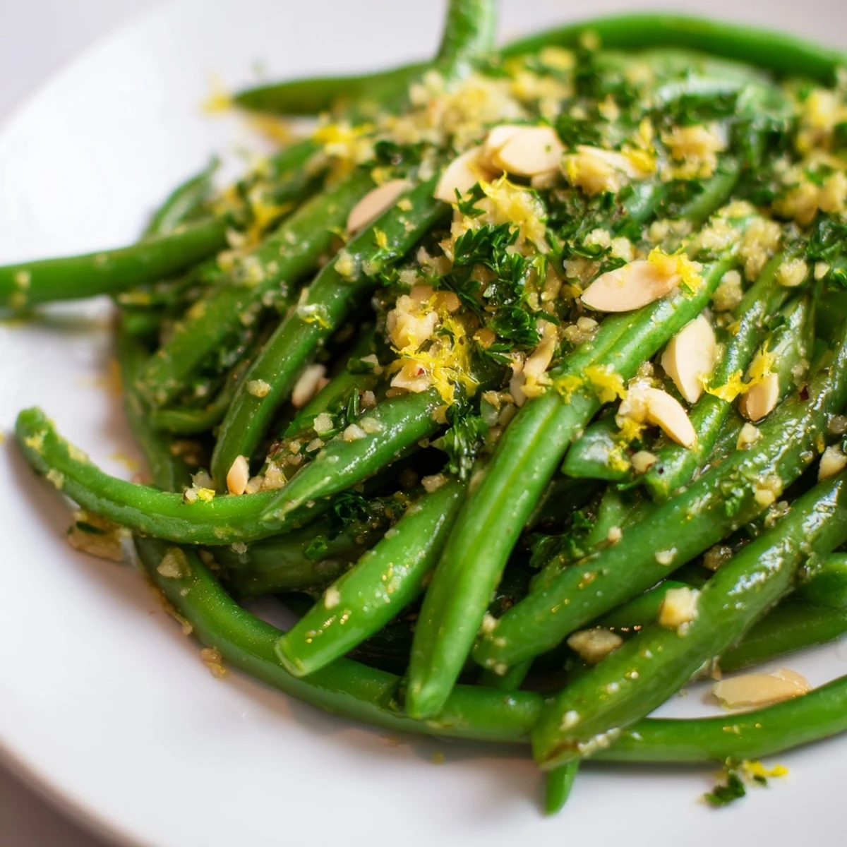 Quick and easy recipe for Lemon Garlic Green Beans, perfect with grilled chicken or fish for dinner.
