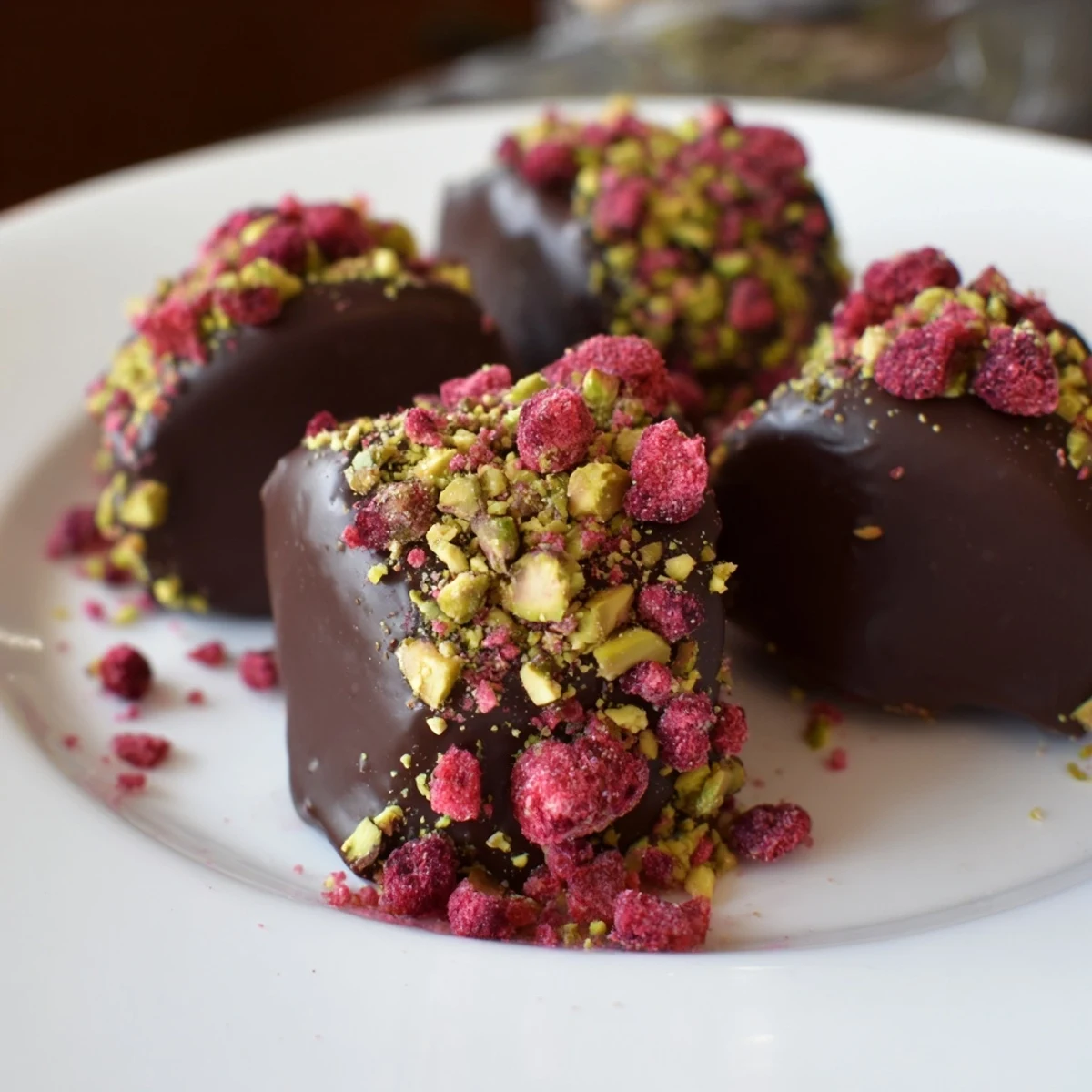 Glossy chocolate coats fluffy chocolate dipped marshmallows, ready for fun toppings on a baking sheet.