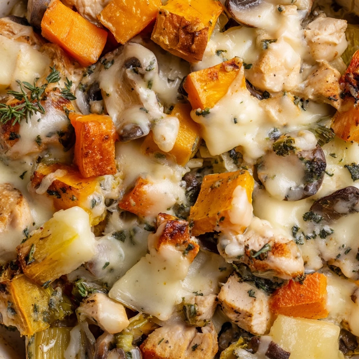 Golden, bubbling Winter Dish Casserole fresh from the oven, paired with a crisp green salad.