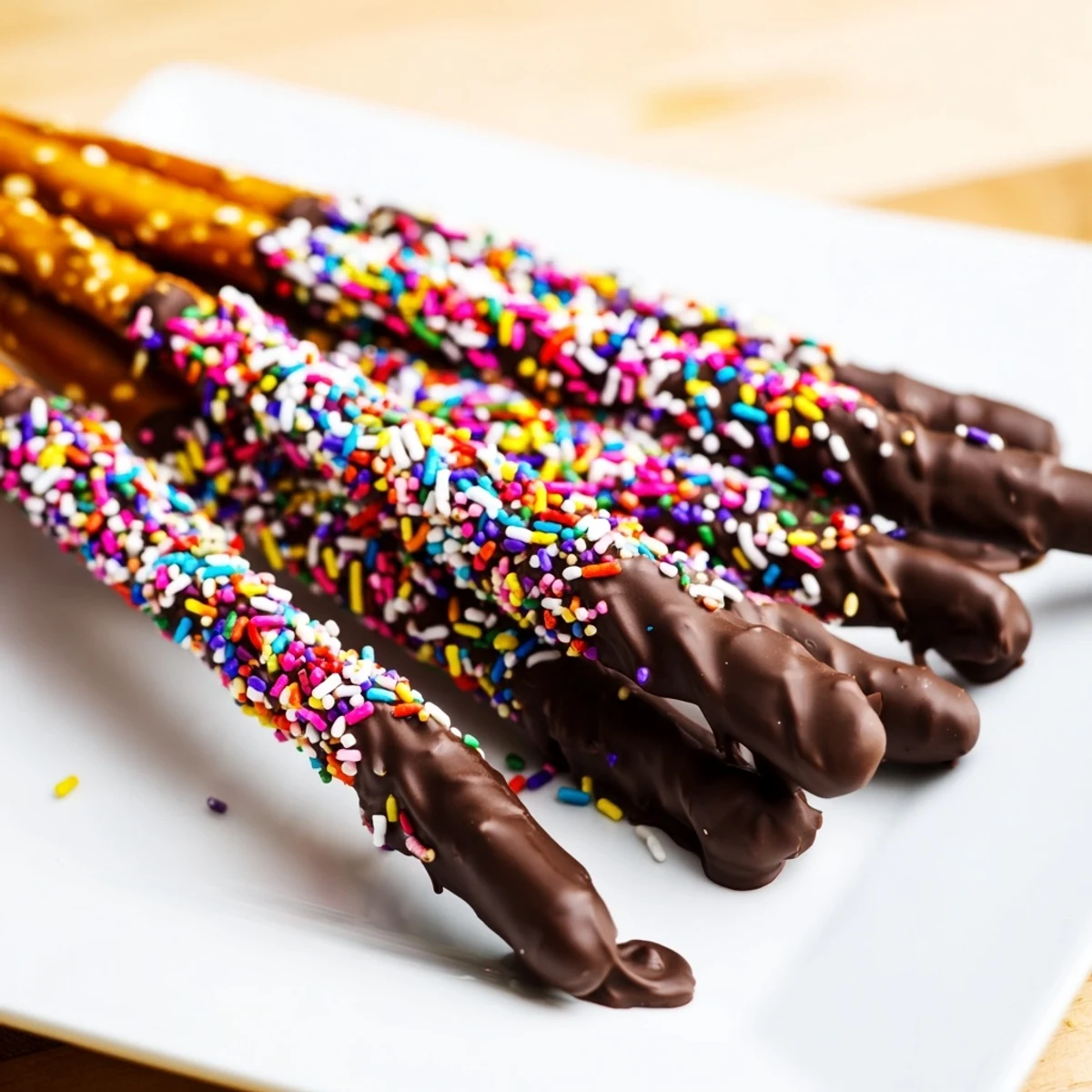 Chocolate Covered Pretzels with Sprinkles for parties, gifting, or a sweet afternoon snack.