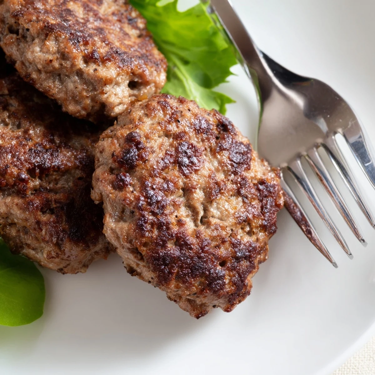 A close-up shows tender lamb rissoles paired with vibrant sweet potato salad featuring red onion and fresh greens, ready to enjoy.
