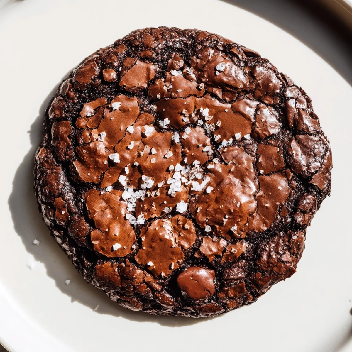 Stack of warm Gourmet Brownie Cookies next to a glass of cold milk.