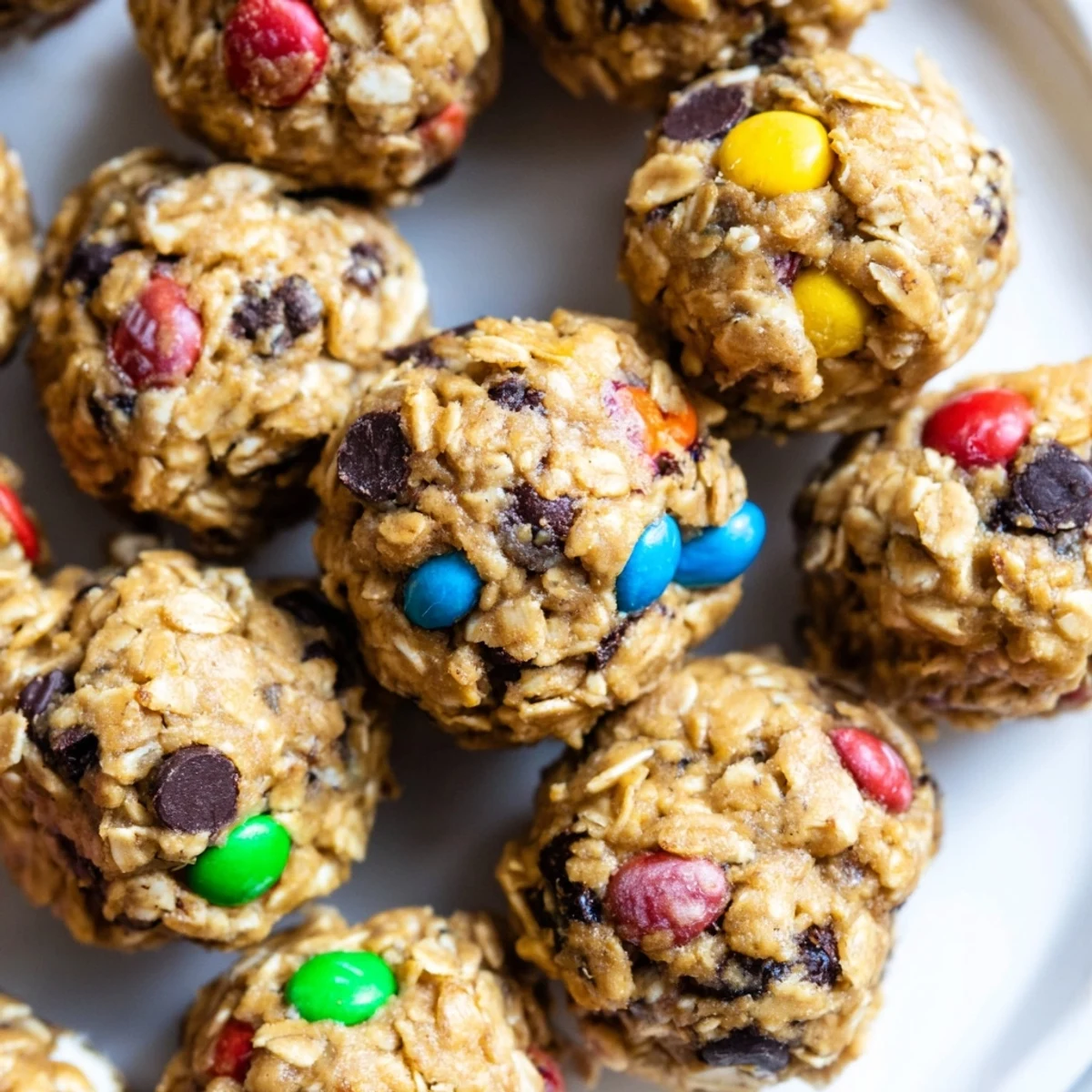 These no-bake Monster Cookie Protein Balls offer a chewy texture and are perfect for a post-workout snack or sweet treat.
