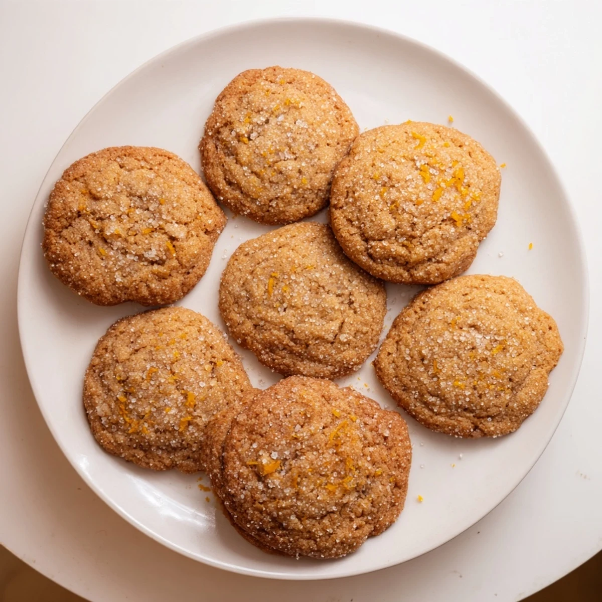 Fragrant spiced orange clove cookies cooling on a wire rack with citrus zest garnish