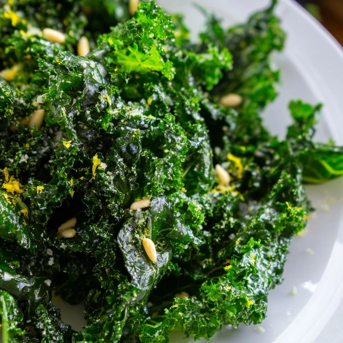 Garlic Lemon Parmesan Kale Salad