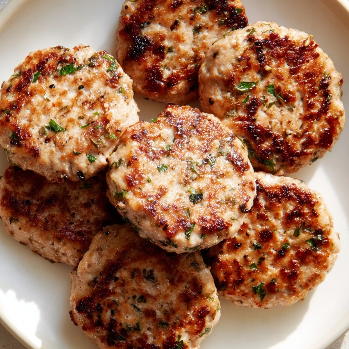 Seasoned ground turkey sausage shaped into juicy homemade breakfast patties
