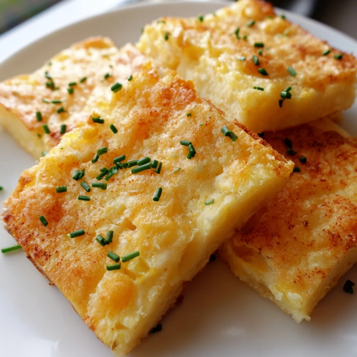 Golden baked cheese and herb snack squares arranged on a parchment-lined baking sheet