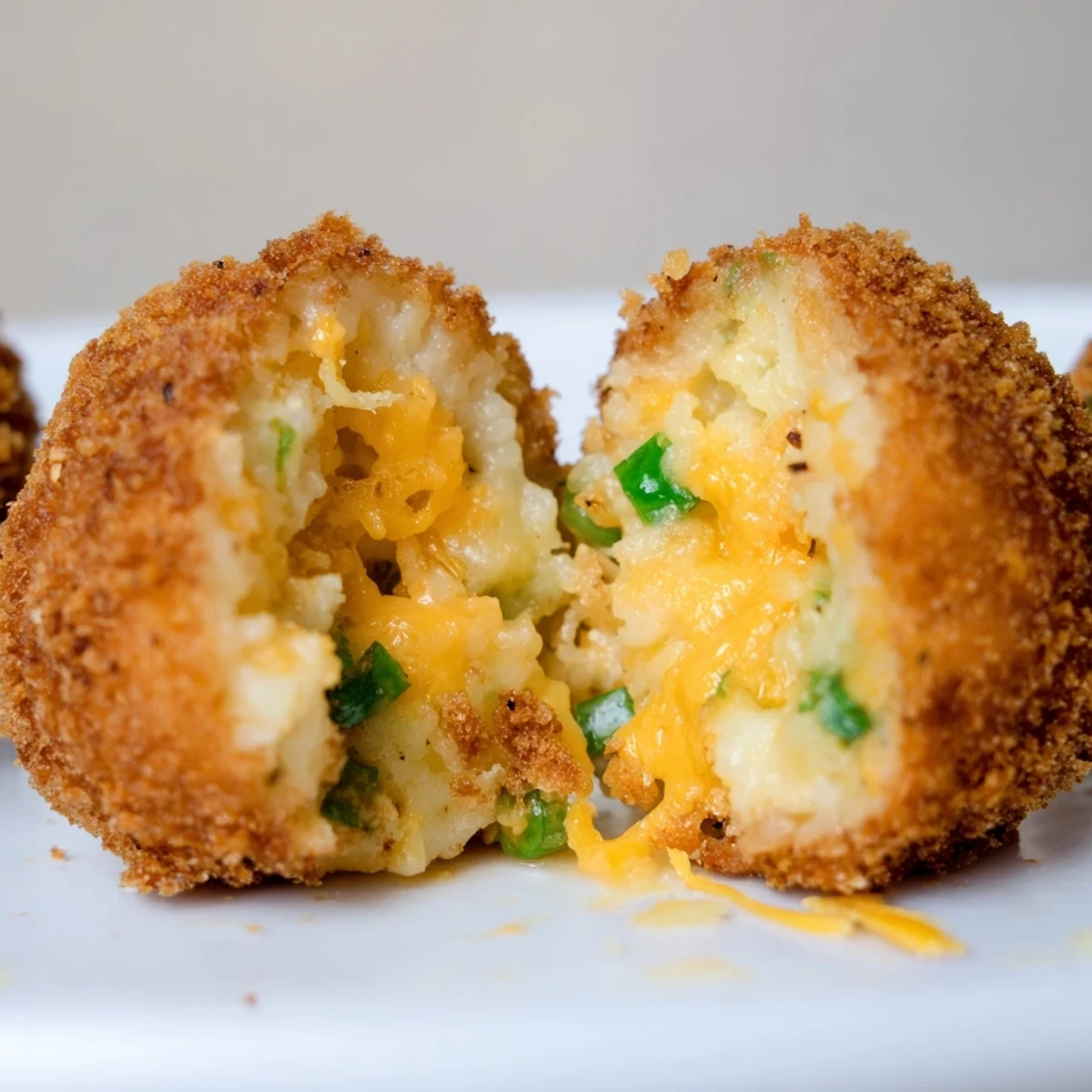 Hand-rolled Fried Mashed Potato Balls cooling on paper towels after frying.