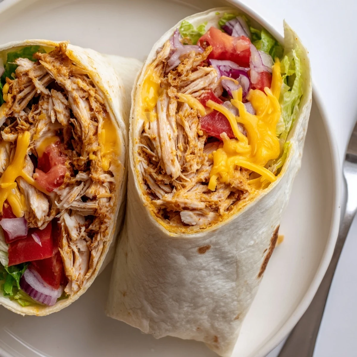 Homemade Cheesy Garlic Chicken Wraps served with tangy herb mayonnaise and lettuce