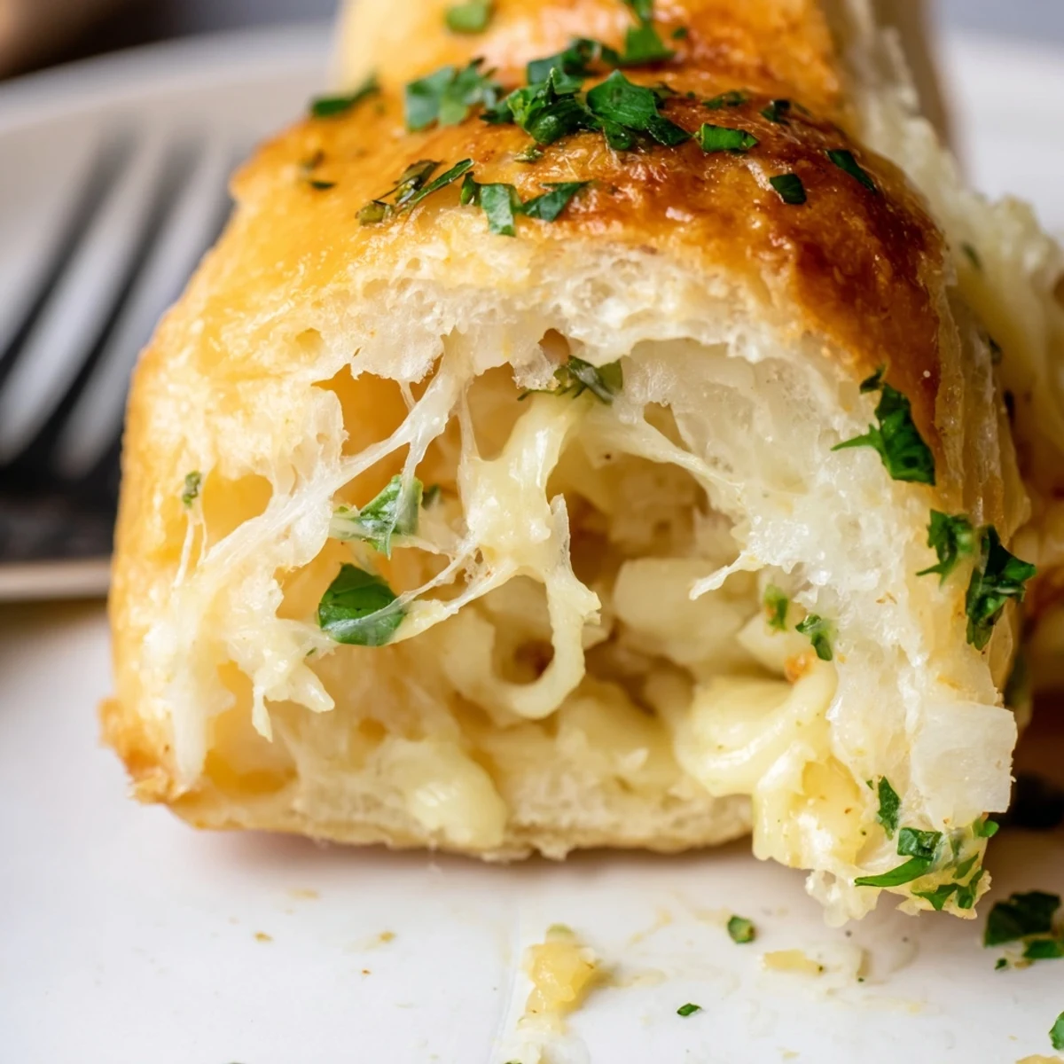 Tray of warm Buttery Cheese Garlic Rolls paired with tangy marinara dipping sauce
