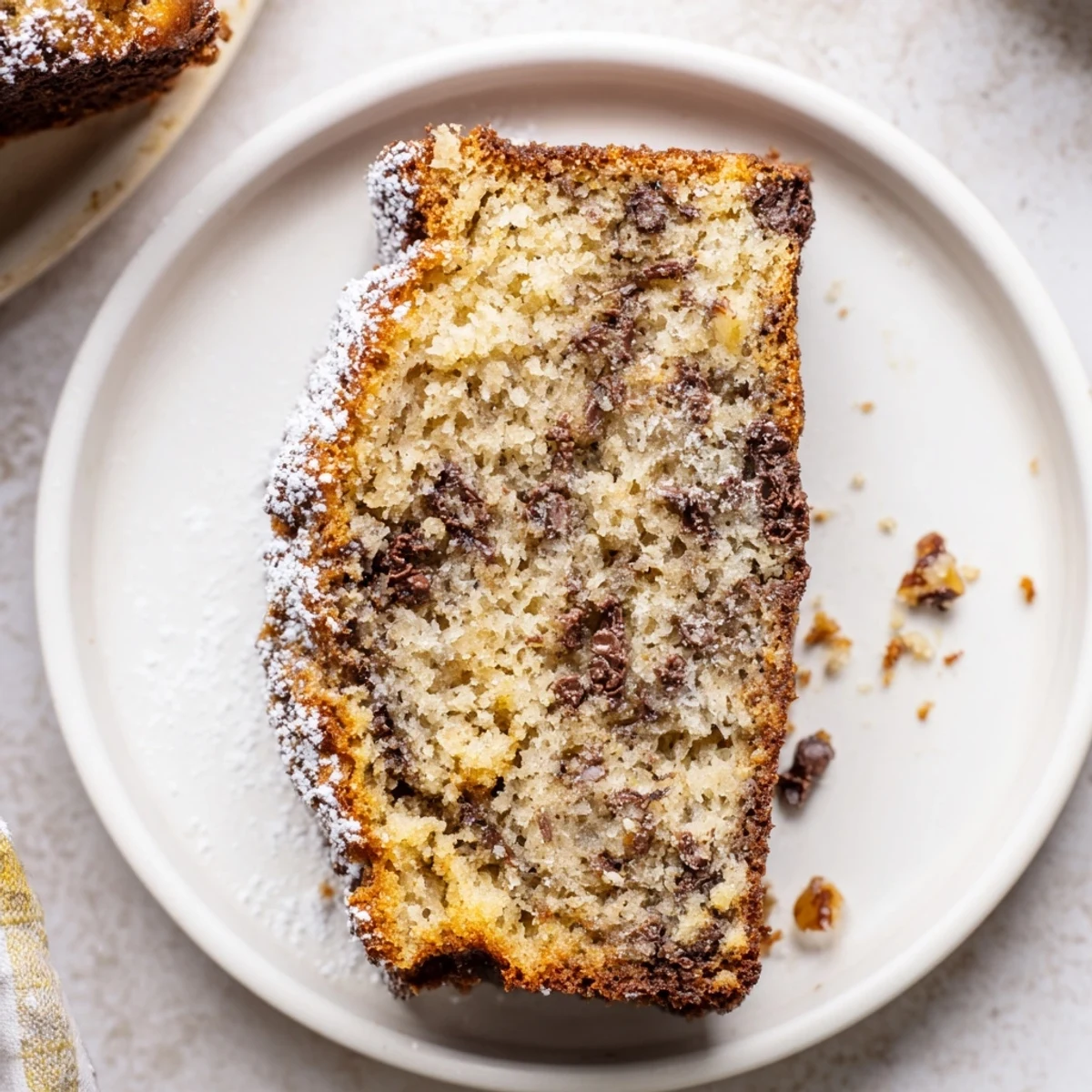 Warm Banana Bread Cake fresh from the oven, golden crust and moist crumb