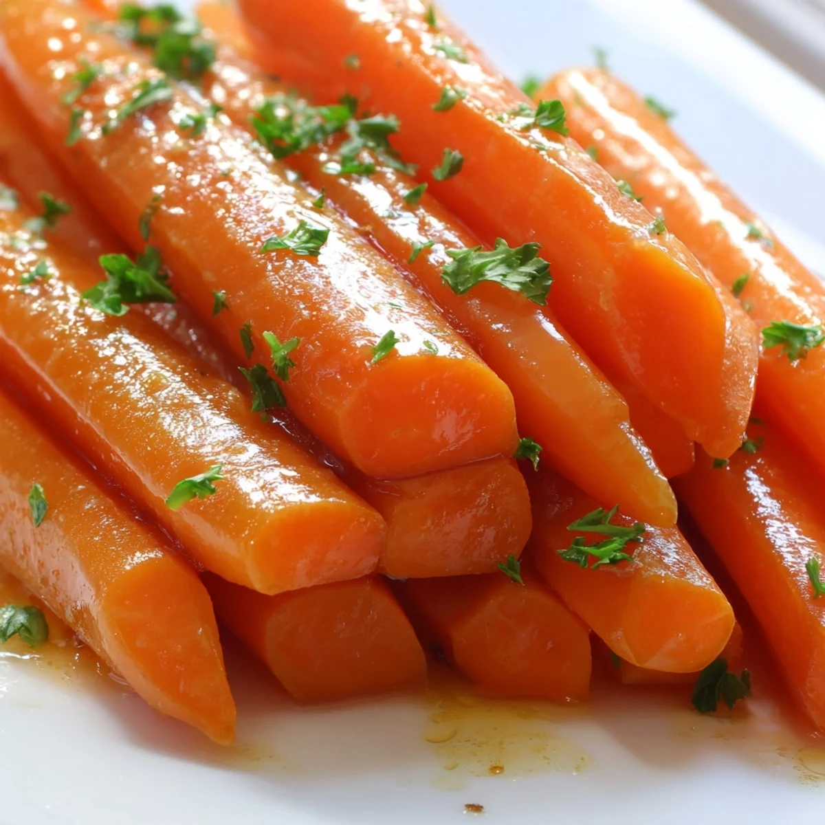 Succulent glazed carrots in a rich honey butter sauce, perfect served alongside roasted meats