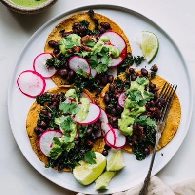 Smoky Black Bean Kale Tacos
